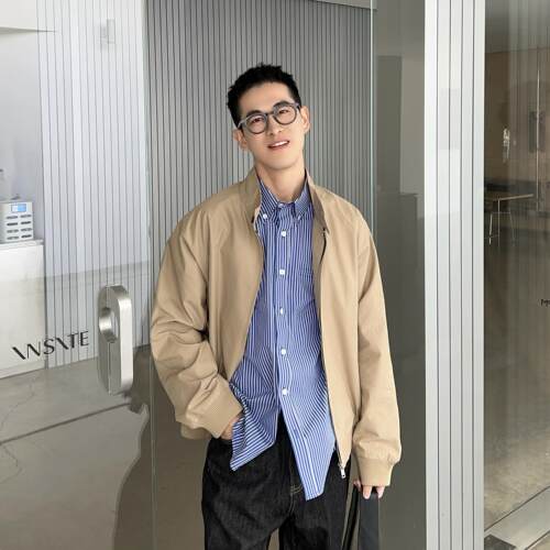 NickTian卡其色风衣夹克外套