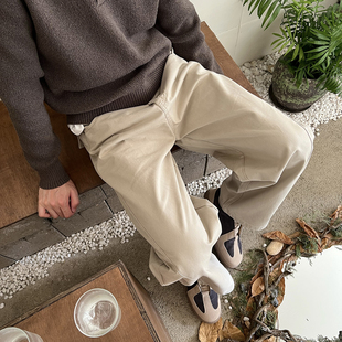 Tian 垂感百搭宽松长裤 老钱风小直筒休闲裤 韩版 子 男秋冬新款 Nick