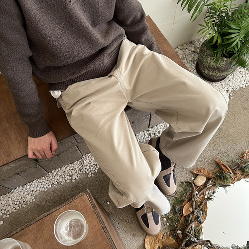 NickTian老钱风小直筒休闲裤男