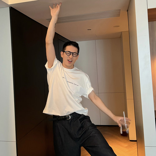 NickTian宽松字母印花短袖T恤
