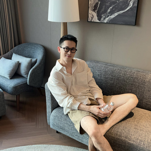 NickTian薄款凉感条纹长袖衬衫