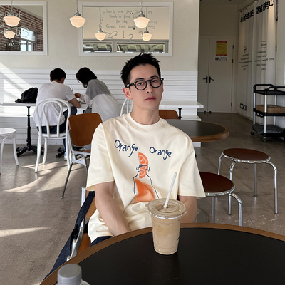 NickTian宽松水果印花短袖T恤