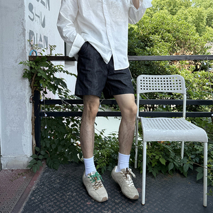 男夏季 Nick Tian 高级感老钱风肌理感牛仔短裤 宽松休闲百搭 新款