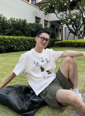Nick Tian 原创小众水果印花短袖T恤男夏季新款休闲百搭宽松上衣