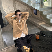 Tian 老钱风纯羊毛针织开衫 男秋冬新款 Nick 休闲圆领毛衣打底衫