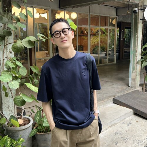 韩国小众设计感爱心浮雕短袖T恤