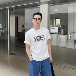 新款 Nick T恤男夏季 领子不变形立体字母印花短袖 休闲风上衣 Tian