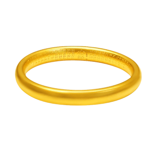 黄金手镯999足金实心古法传承心经手镯女士宽版纯金经文手环 定制