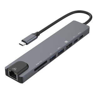 摩可灵Typec扩展坞拓展笔记本USB分线4雷电3HDMI多接口网线转换器转接头笔记本电脑平板手机type-c带网口网卡