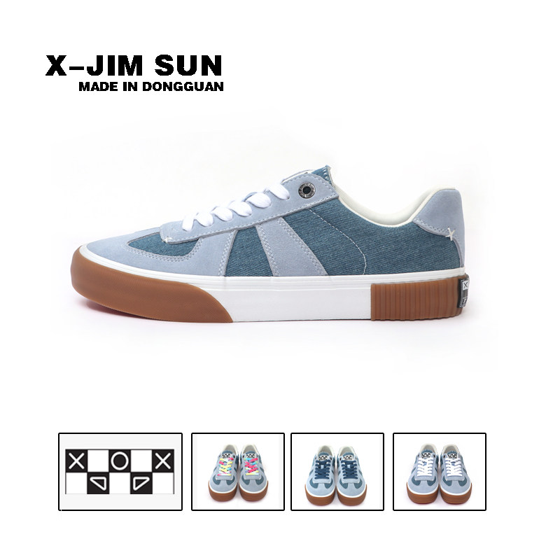 击上滑板鞋经典牛仔蓝男女美式德训鞋原创品牌低帮耐磨减震滑板鞋