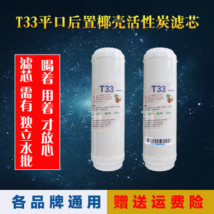 10寸 通用平口T33后置椰壳活性炭滤芯纯水机净水器