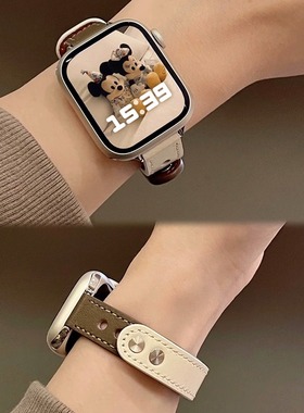 适用华为FIT3表带fit4手表watchfit2小蛮腰双扣皮质撞色替换带4pro智能手环二三代雅致款new夏季高级男女腕带