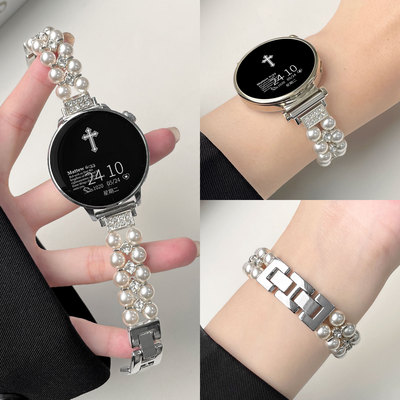 云顶适用oppo手表十字钻珍珠表带