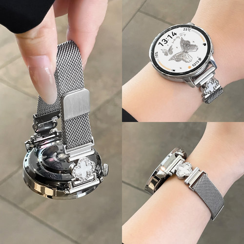 适用于oppo手表watchx3mini表带新款金属x2mini女表米兰磁吸watchs智能手表带链夏天高级感4pro运动腕带女士
