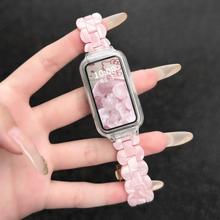 树脂透气表带荣耀band7 7nfc新款 6pro腕带智能运动手表六七八九代男女替换带云顶创想 9表带8 适用华为手环10