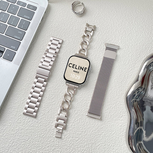 适用红米watch5表带Redm4三珠金属3米兰尼斯2磁吸Redmiwatch6智能运动金属表链三四代男夏天女替换带配件