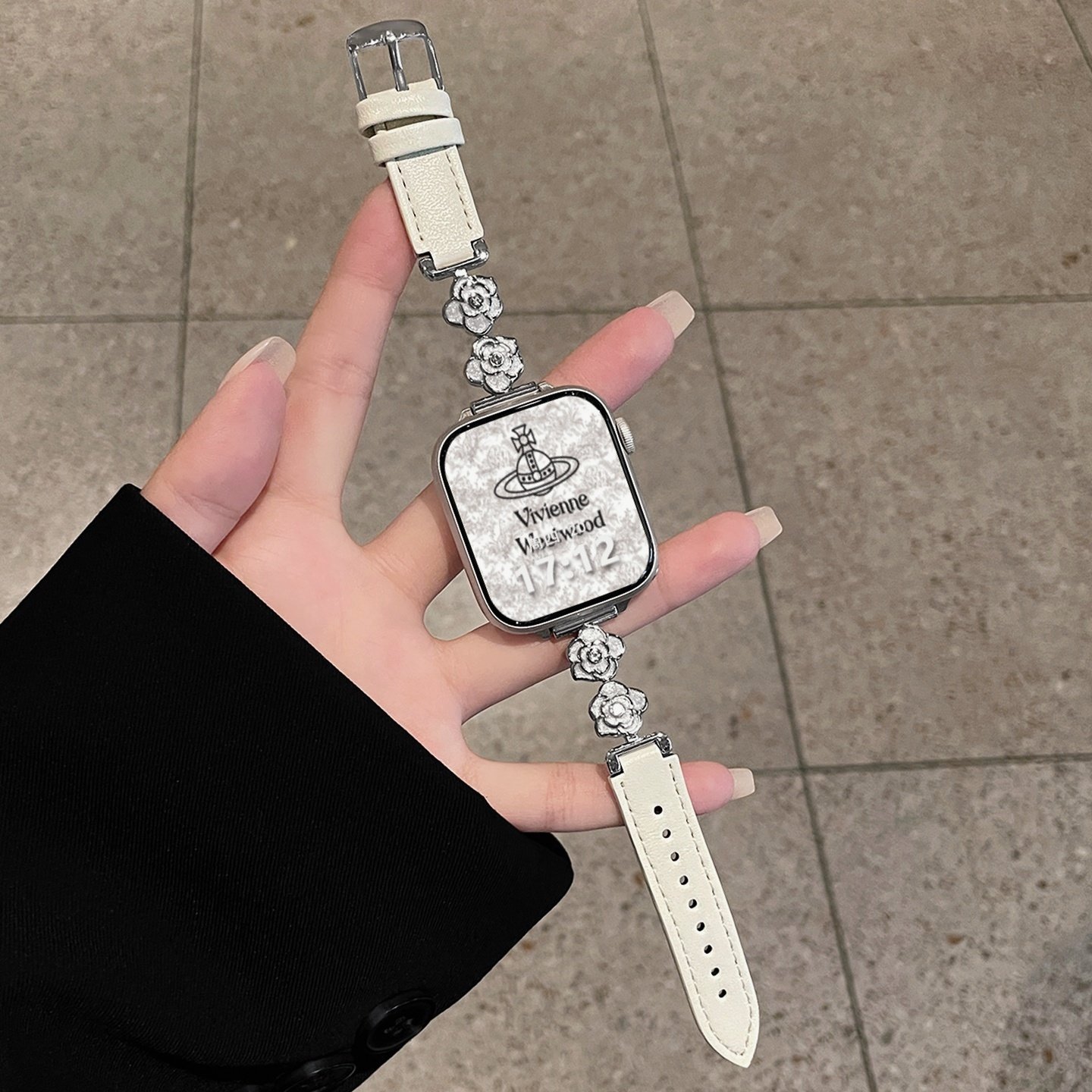 【山茶花】氛围适用苹果手表表带新款山茶花皮质iwatch11高级感S10秋冬s9s8se3女生时尚applewatch替换带配件,智能设备,智能手表手环表带/腕带,淘宝优惠券,粉丝福利购,淘宝优惠卷