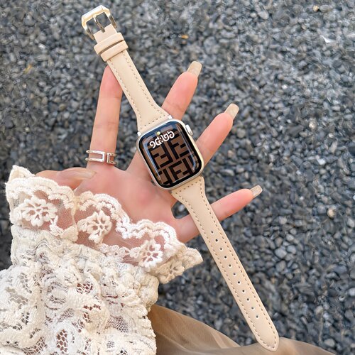 适用oppowatch小蛮腰皮质表带