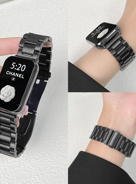 适用小米手环9pro表带创意三珠金属钢带小米8PRO智能运动米兰尼斯磁吸红米Redmiwatch4/5/6替换带保护壳配件