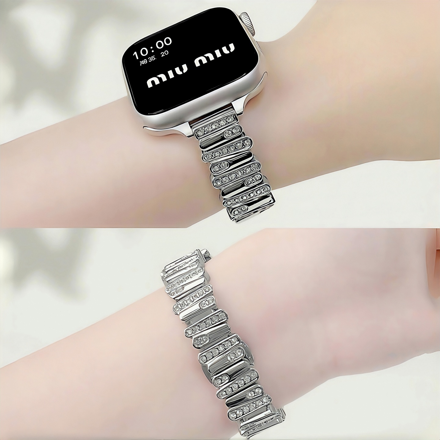 云顶适用苹果iwatch闪钻女生表带