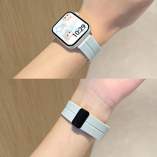 云顶苹果手表折叠磁吸扣硅胶表带