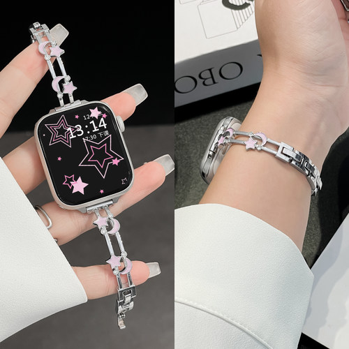 适用于华为fit5手表带夏天新款华为watchfit4腕表新品金属手链fit3代运动高级感腕带女生pro智能表系列透气