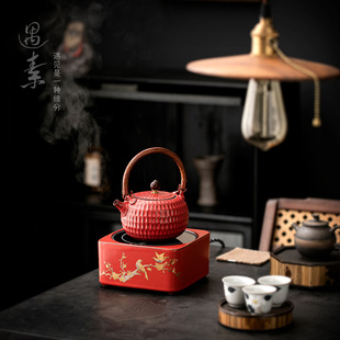 家用围炉煮茶提梁壶电陶炉全套煮茶器小型茶炉煮茶壶烧水泡茶器