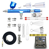 重力外调式 上壶双动喷笔美工喷绘玩具皮革工艺品上色修补喷枪套装