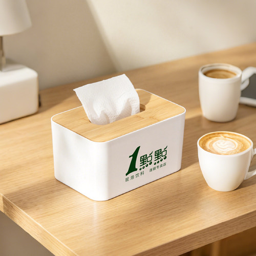 竹木盖咖啡店桌面纸巾盒可定制