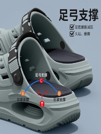 Arch Support Special Hole Shoes for Men, 2025 New Summer Model, Suitable for Long Standing, Non-Slip, Odor-Resistant Sandals