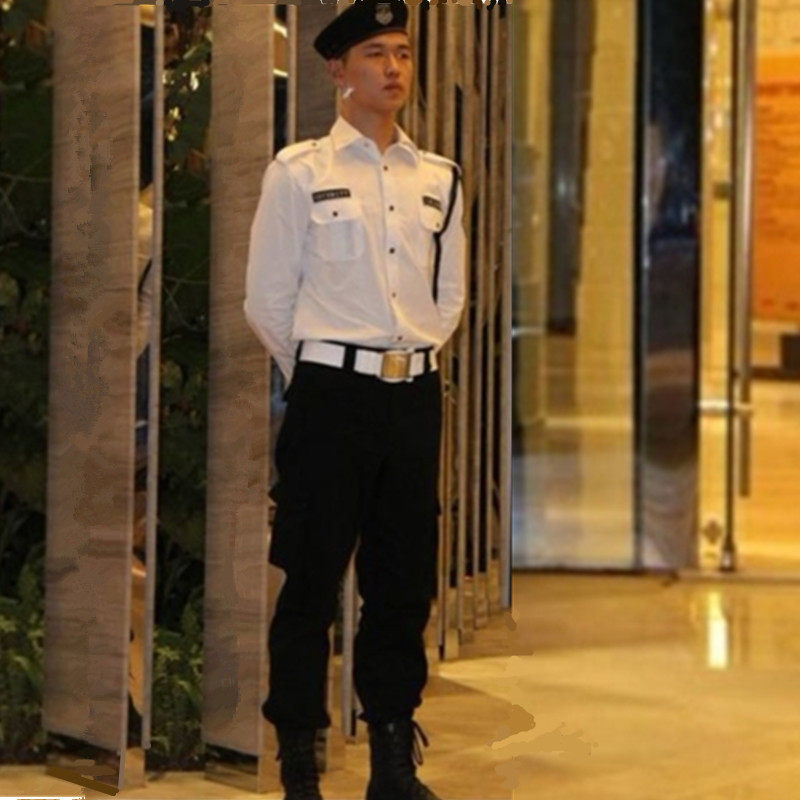 售楼部物业白色保安服案场礼宾长袖衬衣工作服套装夏季形象岗制服