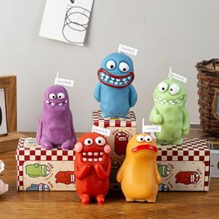 泥土人怪兽蜡烛搞怪创意香氛生日礼物伴手礼手工造型香薰蜡烛摆件