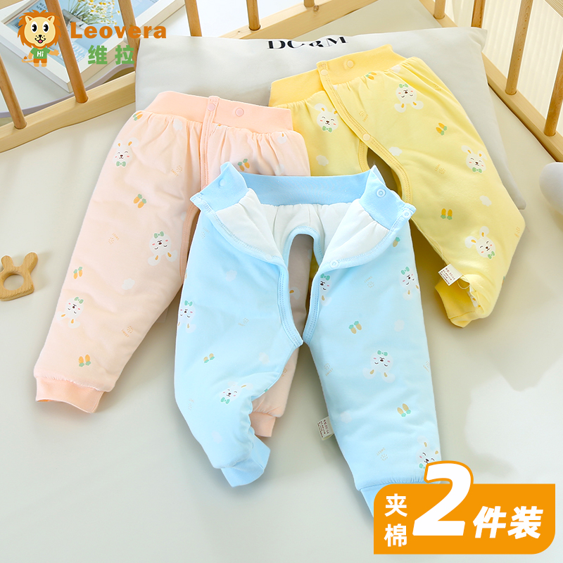 婴儿开裆棉裤夹棉加厚