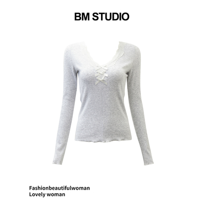 WM长袖T恤修身显瘦百搭打底上衣