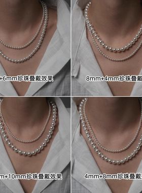 施家珍珠项链女银不掉色气质高级锁骨链2025新款轻奢小香风颈链