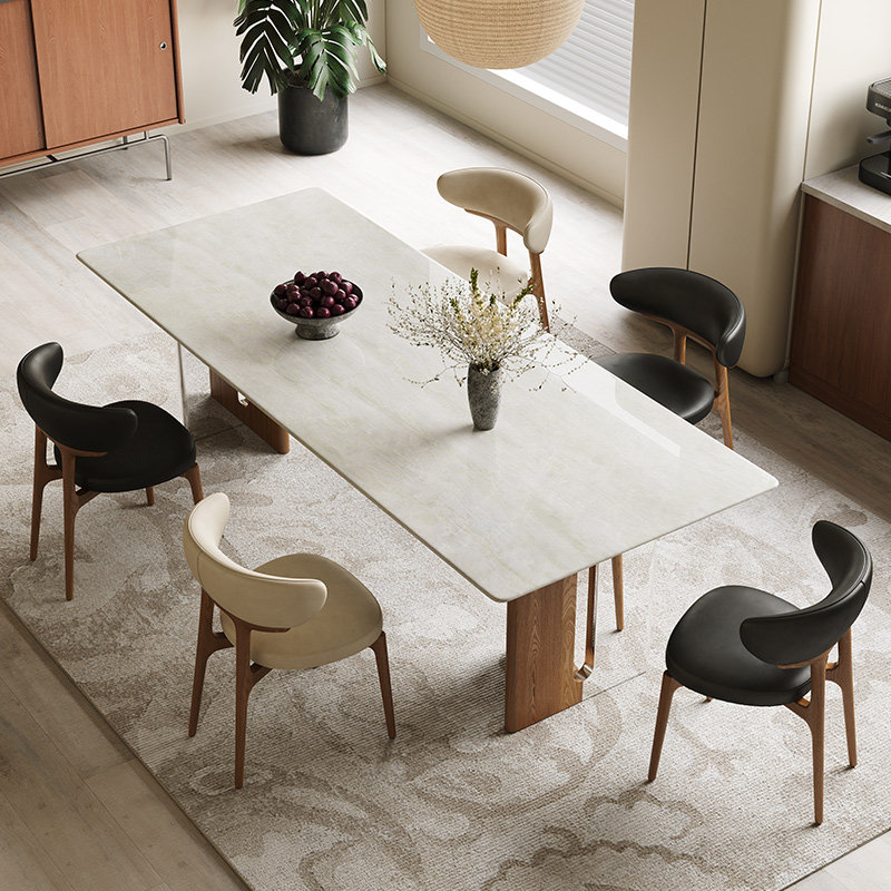 中古风卡里冰玉天然奢石餐桌长方形家用高级感实木大理石饭桌佛山,住宅家具,大理石餐桌,淘宝优惠券,粉丝福利购,淘宝优惠卷