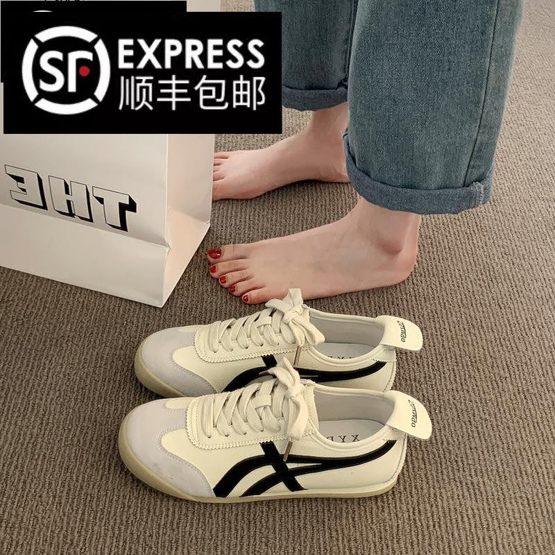 复古轻便百搭平底德训鞋女2026新款夏季软底运动爆款阿甘鞋板鞋子