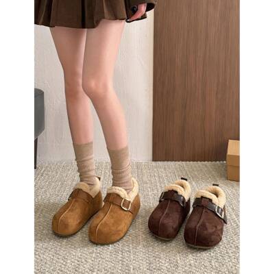 雪地靴女款2025新款秋季加绒冬天皮毛一体毛茸茸保暖棉鞋子