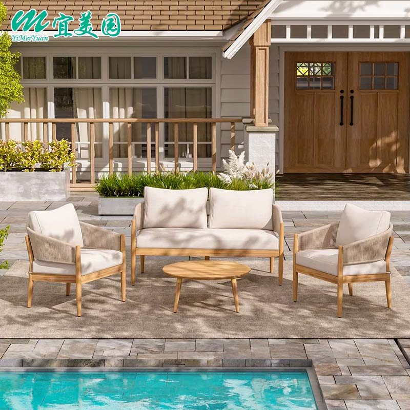 户外藤编沙发庭院酒店民宿露天阳台实木茶几组合室外花园休闲家具,住宅家具,户外沙发,淘宝优惠券,粉丝福利购,淘宝优惠卷