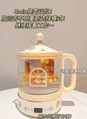 七彩叮当养生壶城堡家用多功能高硼硅玻璃煮茶器小型办公室烧水杯