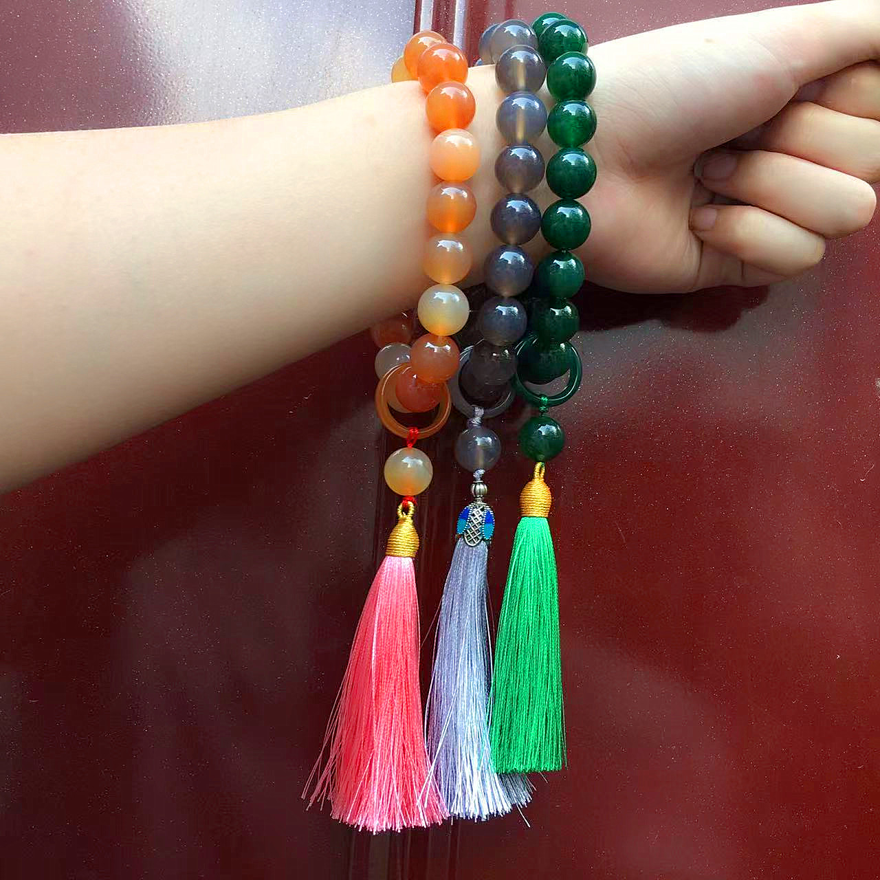 玛瑙十八子念珠手持佛珠手链车挂