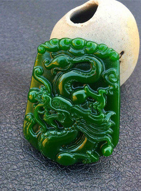 碧玉生肖霸气风腰牌挂件龙吊坠