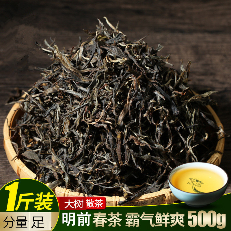 云南普洱茶生茶散茶绿茶古树生普潽谱普晋茸洱耳荼油脂茶散装刮降