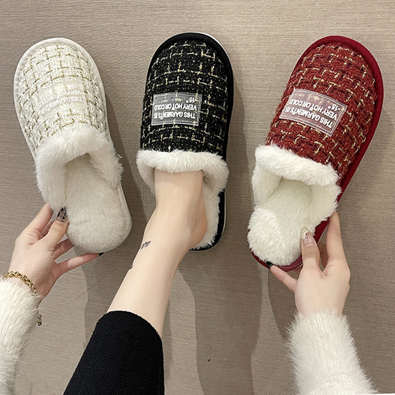 2025新款小香风情侣棉拖鞋