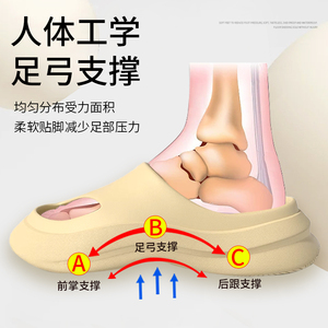 中国台湾拖鞋足弓支撑情侣男女款户外运动篮球防滑厚底扁平足夏