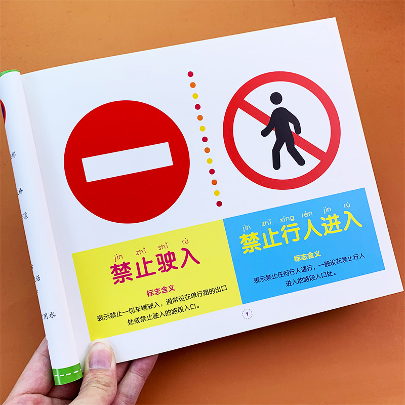 大图大字宝宝看图识物常见标志 认识安全标志认知卡片2-4-5-6岁学前