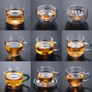 。50ml90ml120ml玻璃小茶杯耐热品杯透明杯子功夫茶具品茗杯加厚