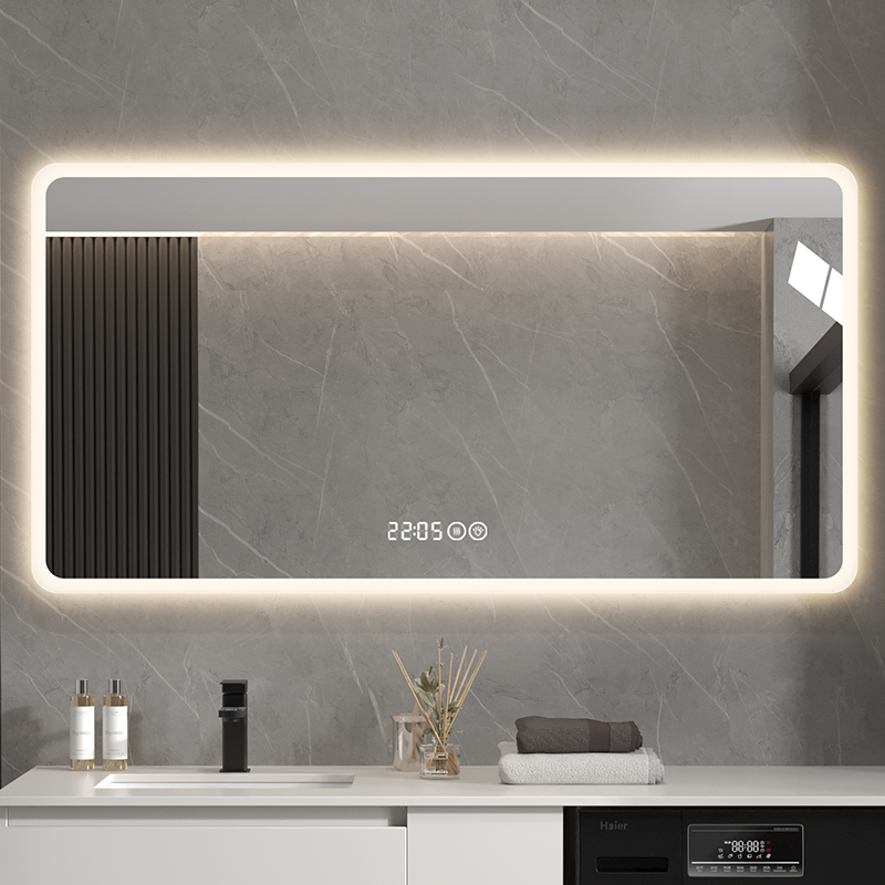 卫生间led浴室无框带灯镜子智能