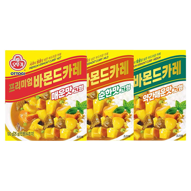 不倒翁韩国原装进口苹果咖喱块微辣开胃拌饭酱韩式料理方便调味料