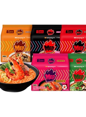 临期 三养MEP系列拉面 蒜香辣虾味方便面泡面100g*5连包速食夜宵